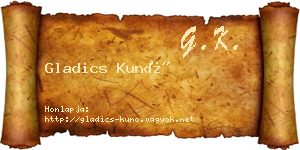 Gladics Kunó névjegykártya